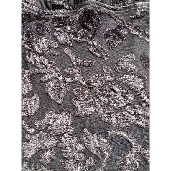 Black Floral Velvet Patterned Sleeveless Mini Dress Womens Size S - Picture 4 of 8